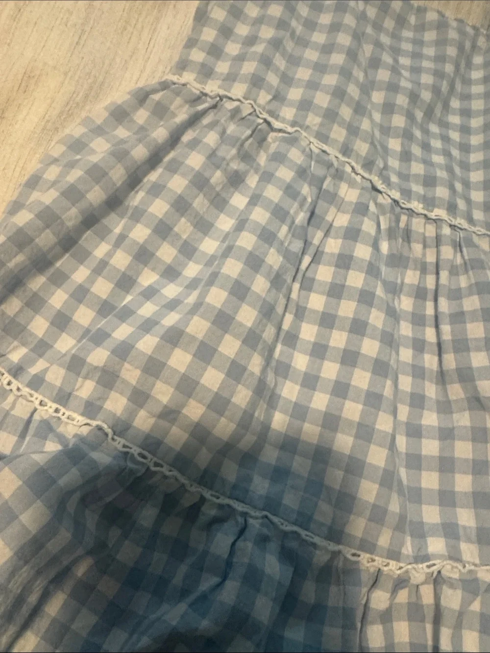 Carter's Light Blue Gingham Tiered Sundress